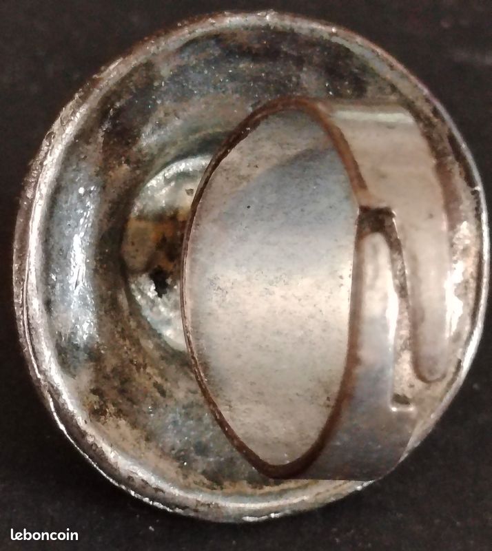 Bague ancienne - Turquoise et vieil argent - Taille 55 (image 5)