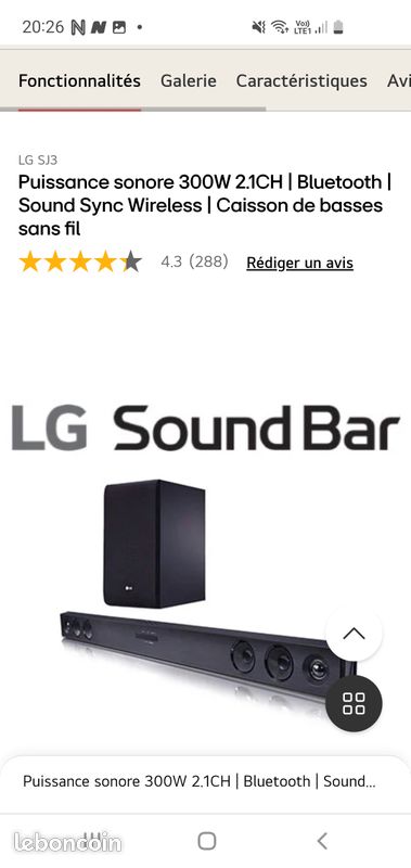 Sj3 Ch Lg Sj3 300w Rms Lg Sj3 Soundbar Lg Soundbar 300w Rms LG SJ3 300