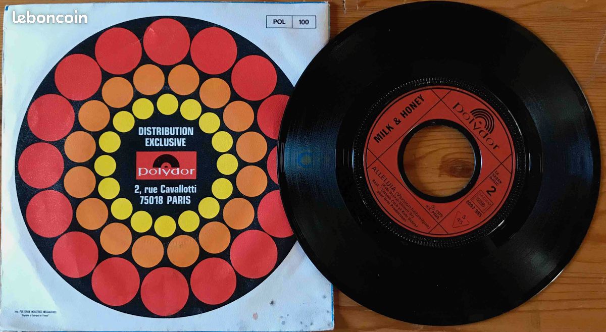 ♥🎼45 tours♥ *Vinyl-LP 7"* MILK & HONEY * Alléluia /version hébraïque ©1979- (image 2)