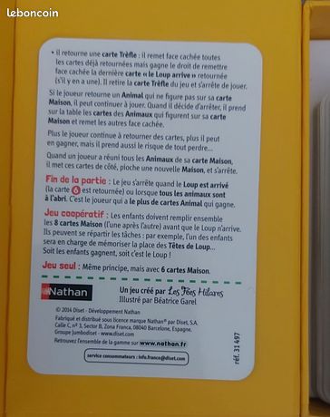 Nathan - Au loup - Jeu de cartes pour enfant dès 4 ans - Jeu de Stop ou encore de 1 à 4 joueurs 31497, 87mm x 125mm - Jeux & Jouets Nathan - Au loup - Jeu de cartes pour enfant dès 4 ans - Jeu de Stop ou encore de 1 à 4 joueurs 31497, 87mm x 125mm - Jeux & Jouets