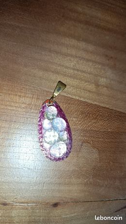 Pendentif Ancien En Or Avec émail De Limoges - Signé M. Bétourné - Occasion