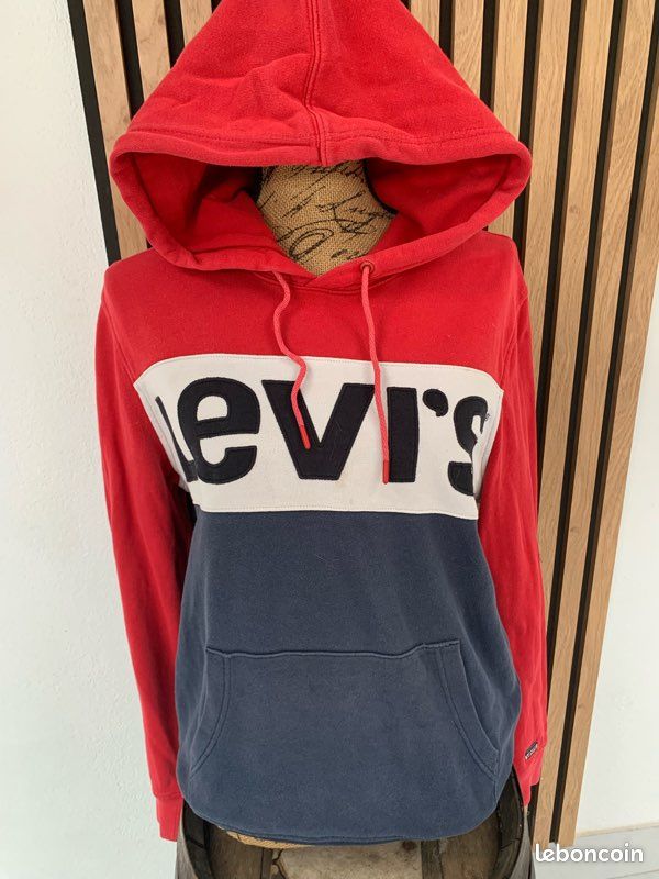 Pull bleu, blanc, rouge de marque Levis, taille M (image 1)