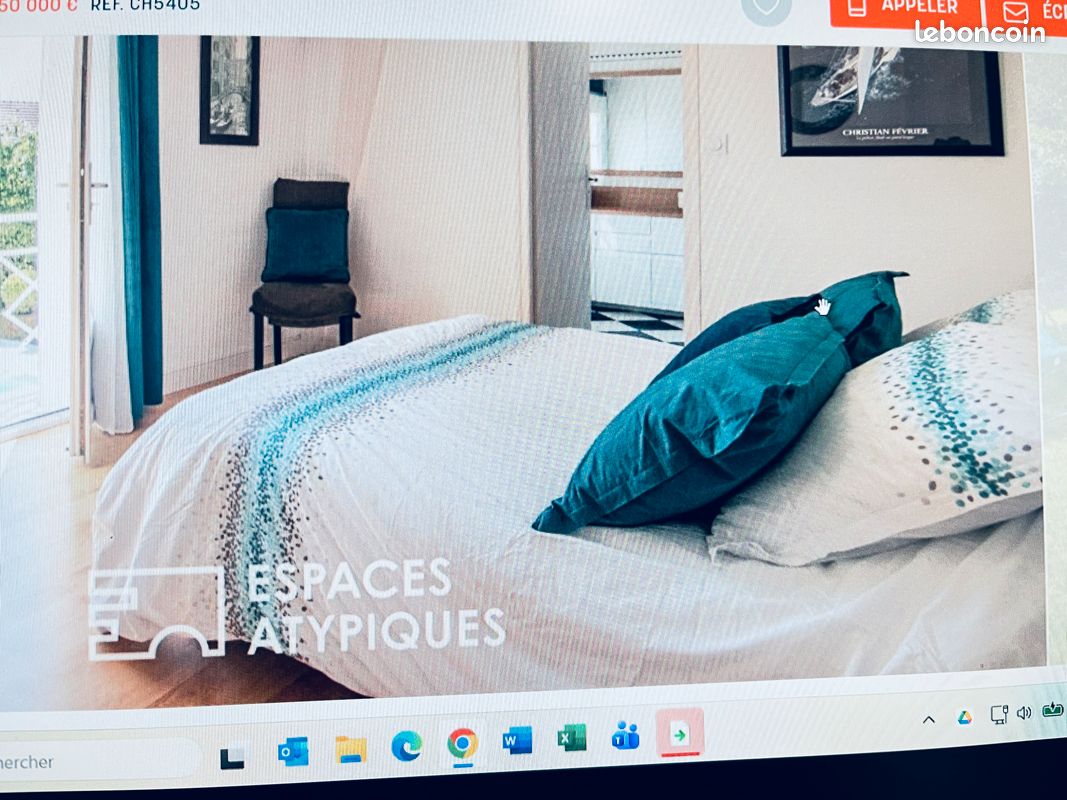 Sommier tapissier matelassé avec matelas DUNLOPILLO Stabiconfort (image 1)