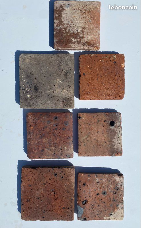 Lot De Tomettes En Terre Cuite - 15.5 X 15.5 Cm - Bon état - Rouge