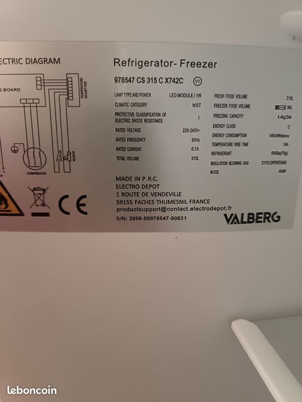 Réfrigérateur Congélateur (image 4)