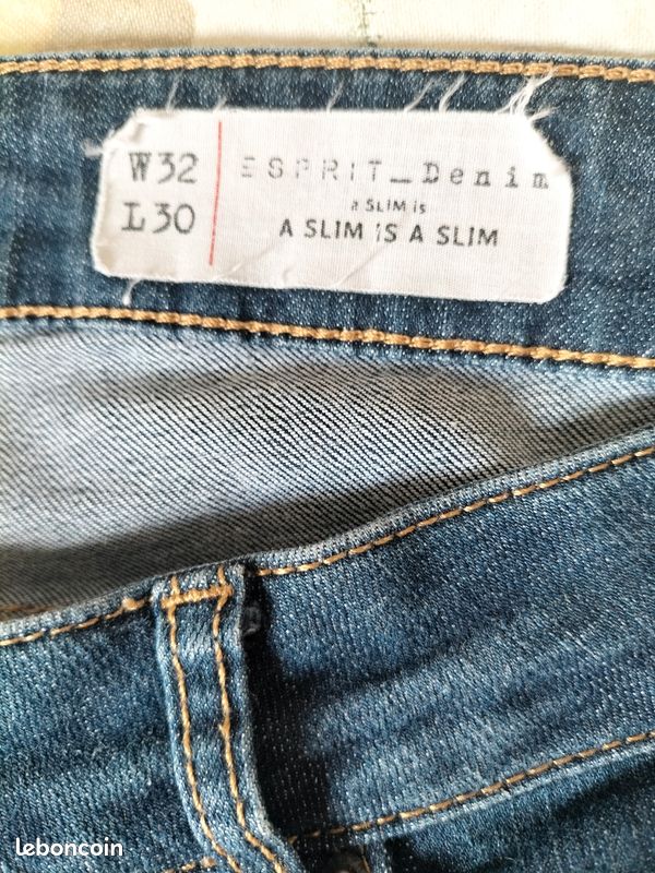 Jean Femme Esprit - Taille 38, Longueur 30 Pouces - Denim Bleu - Occasion Très Bon état
