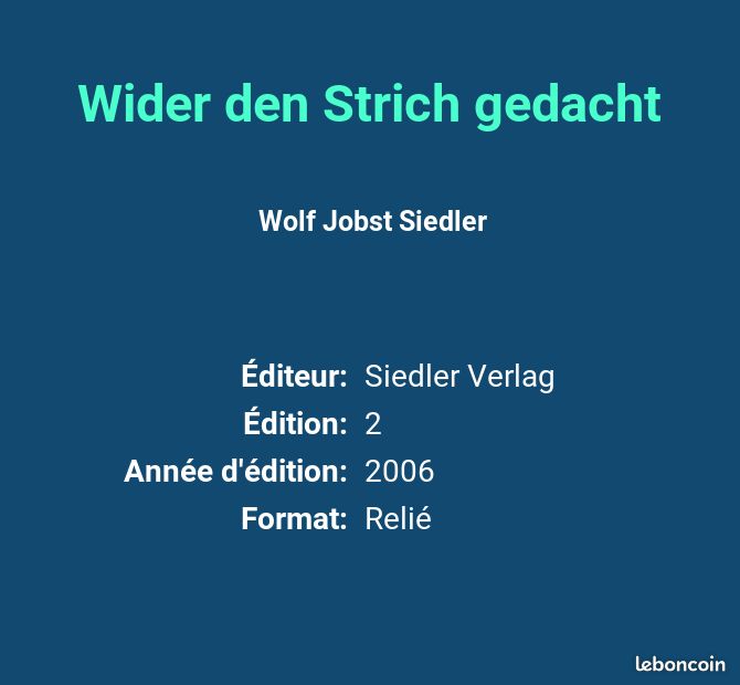 Wider den Strich gedacht - Wolf Jobst Siedler (image 2)