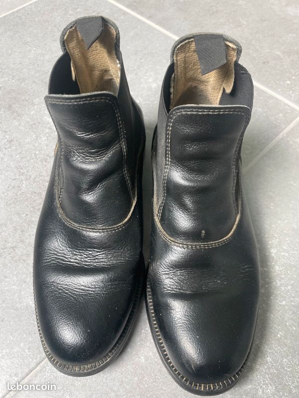 Boots d’ équitation en similicuir noir (image 1)