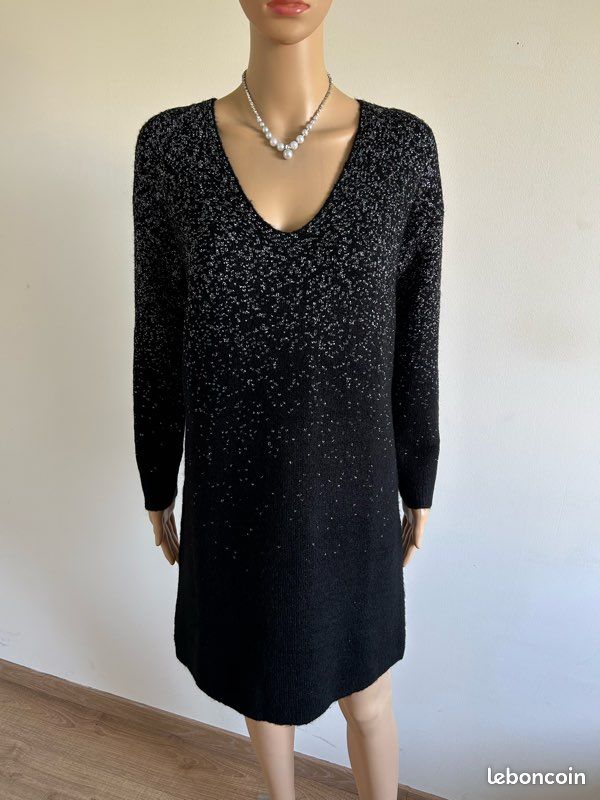 Morgan Robe Sequin Noir Manche Longue Robe Sequins Robe Noire