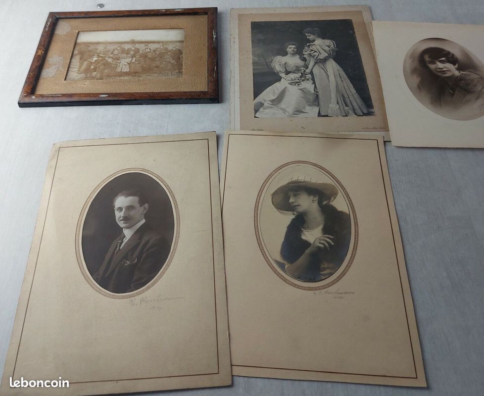 Lot d'anciennes photos / portraits sur carton, Forbach / Moselle (image 1)