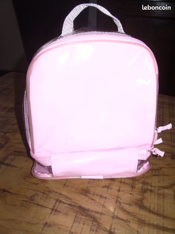 Sac à dos rose transparent double fond (image 2)