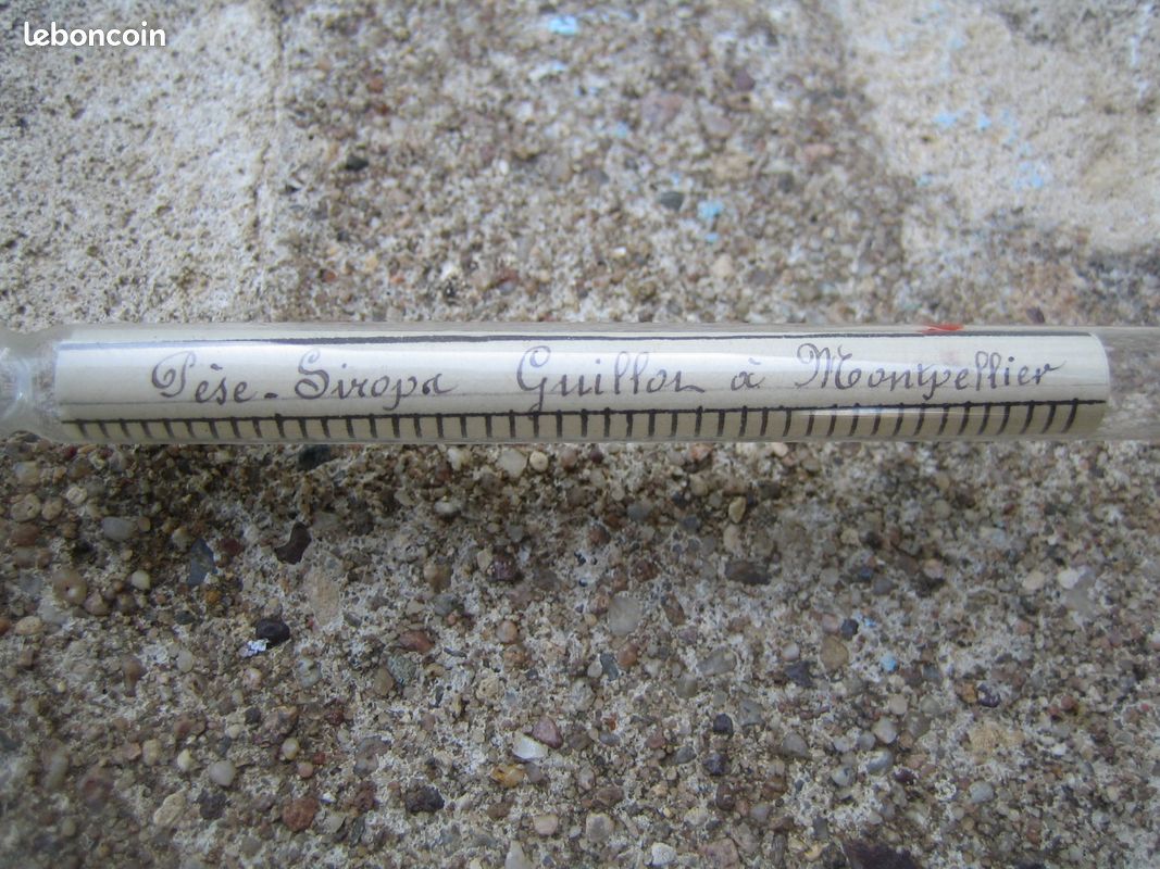Pèse sirop en verre ancien appareil de mesure densimètre (image 13)