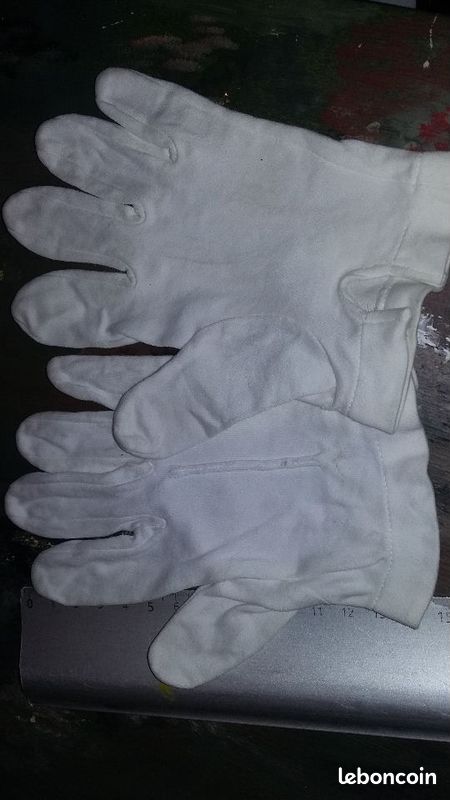 Gants anciens blanc ou beige (image 6)