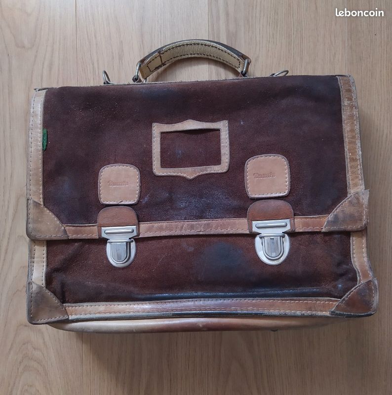 Cartable Tann's en cuir marron Accessoires Bagagerie