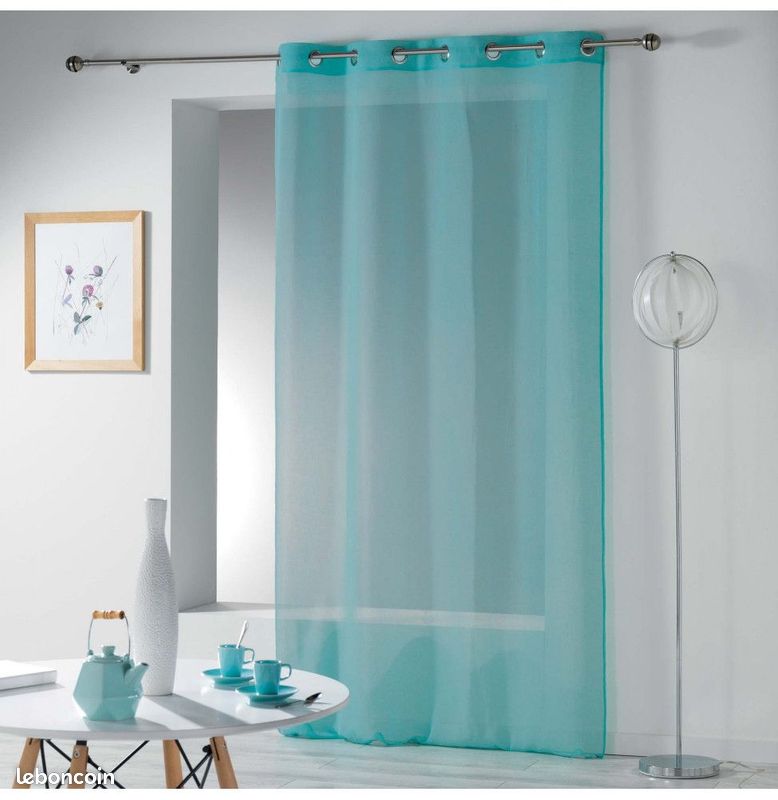 LIQUIDATION - Panneau à oeillets Telma - L 240 x l 140 cm - Bleu - NEUF (image 1)
