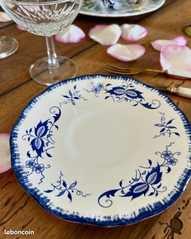 Charmante paire d’assiettes à dessert vintage - Lancaster Sarreguemines (image 5)