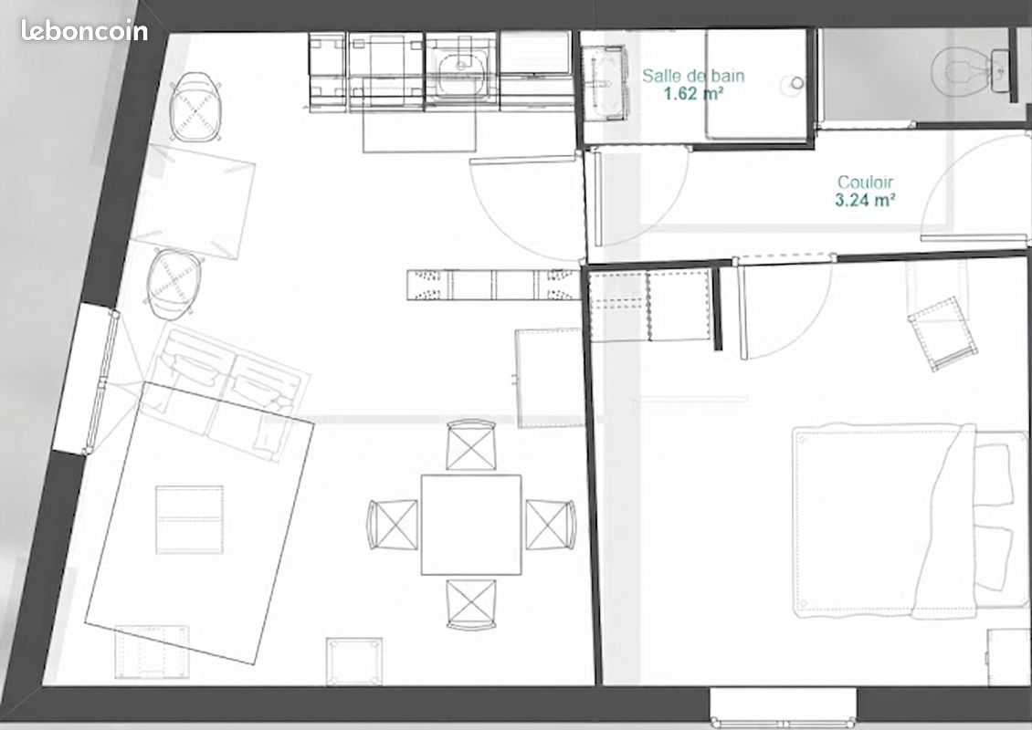 Appartement 2 pièces 39 m² · à Les Ponts-de-Cé · 39 m² · 695 €