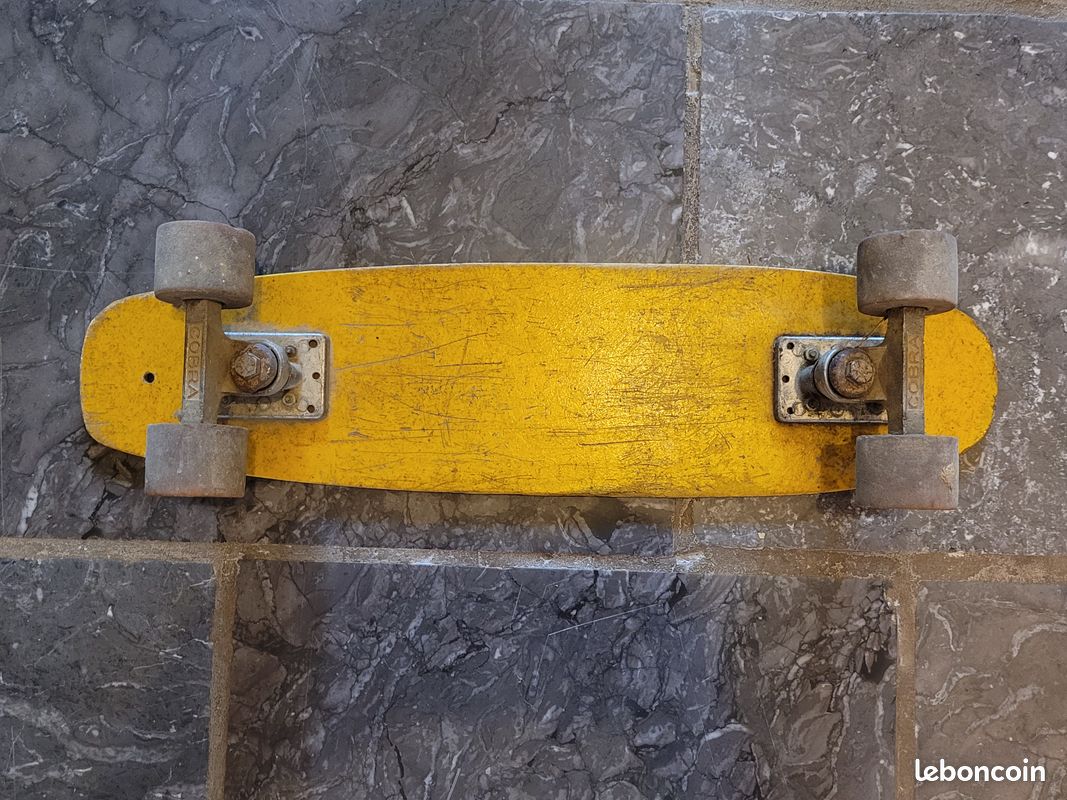 Skateboard Vintage Free Former Jaune – Années 70, Made In USA, Bon état