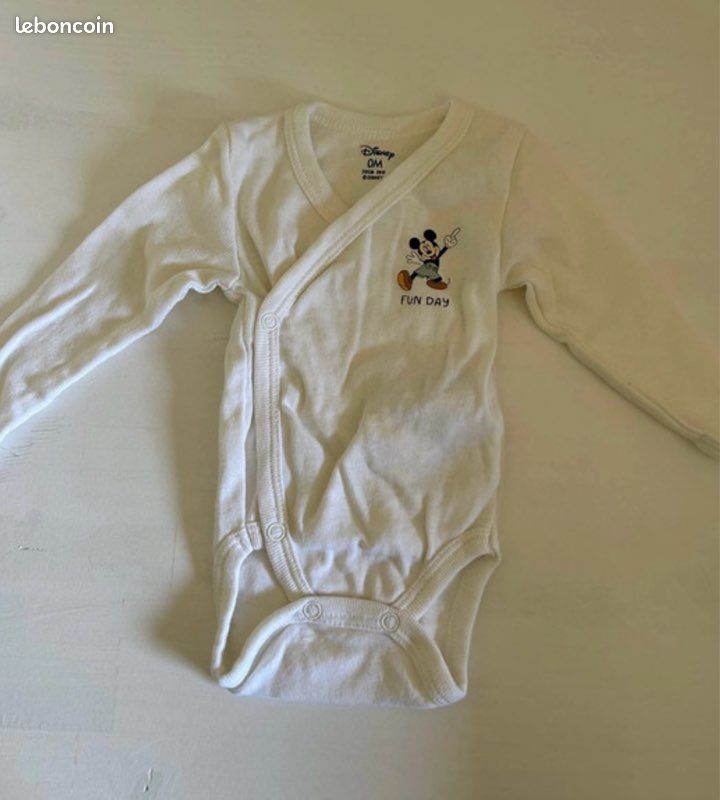 Bodies manches longues Mickey, taille 0 mois (image 4)