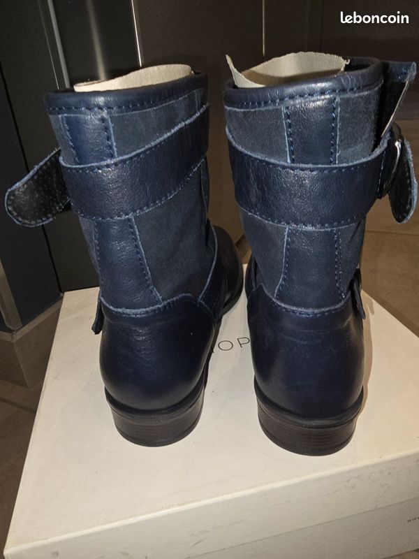 Bottines Cosmoparis En Cuir Noir - Pointure 40, Talon Haut (+7cm), Occasion Très Bon état