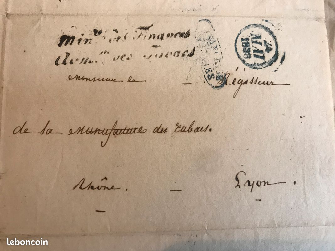 50 lettres administration des tabacs - manufacture tabac de Lyon 1813 à 1838 (image 12)