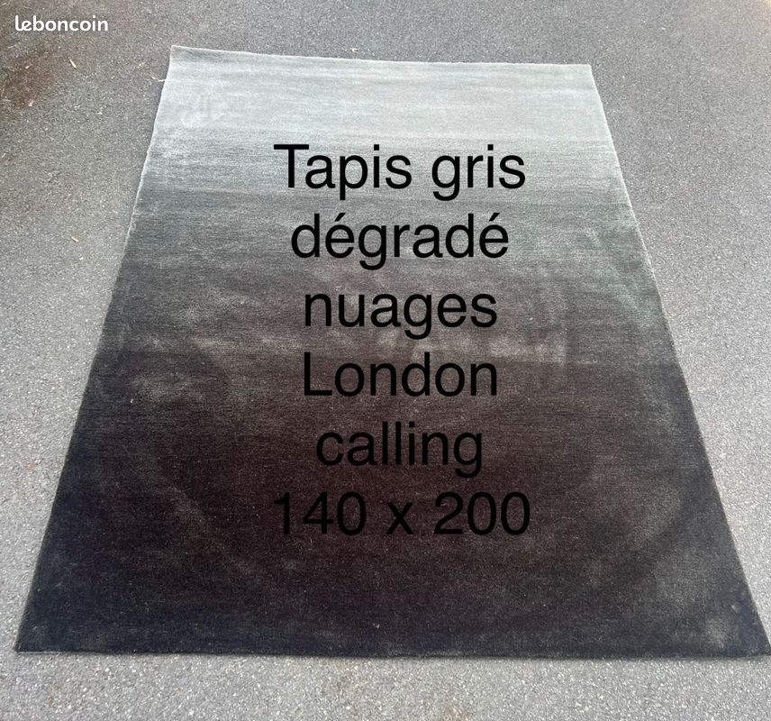 Tapis de salon gris dégradé nuages (image 1)