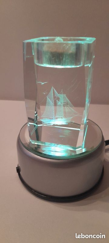 Lot de 2 bloc porte bougie et bloc cylindre en VERRE épais (image 8)