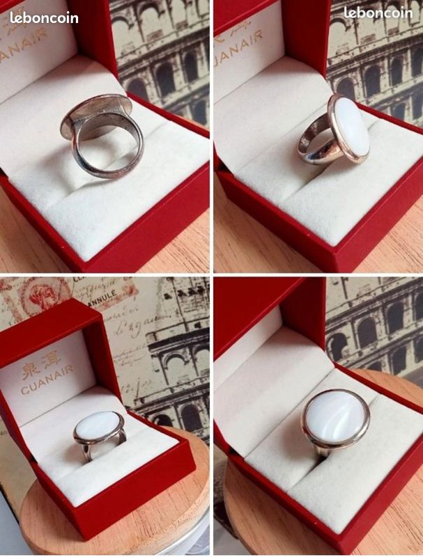Bague Taille 58 Rhodiée Blanc - Ronde 25mm Avec Marquise En Rubis Cz, Marque Dolly-Bijoux, Neuve étiquetée