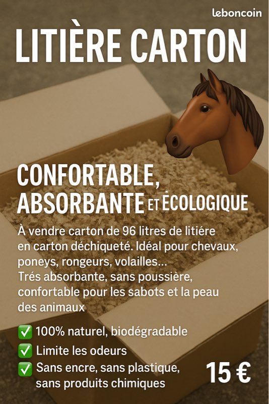 Litière carton écologique pour chevaux (image 1)
