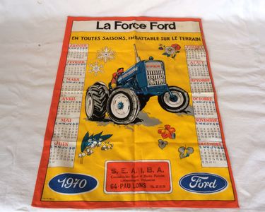 Torchon Publicitaire Vintage 1971 - Calendrier Tissu Béziers Hérault