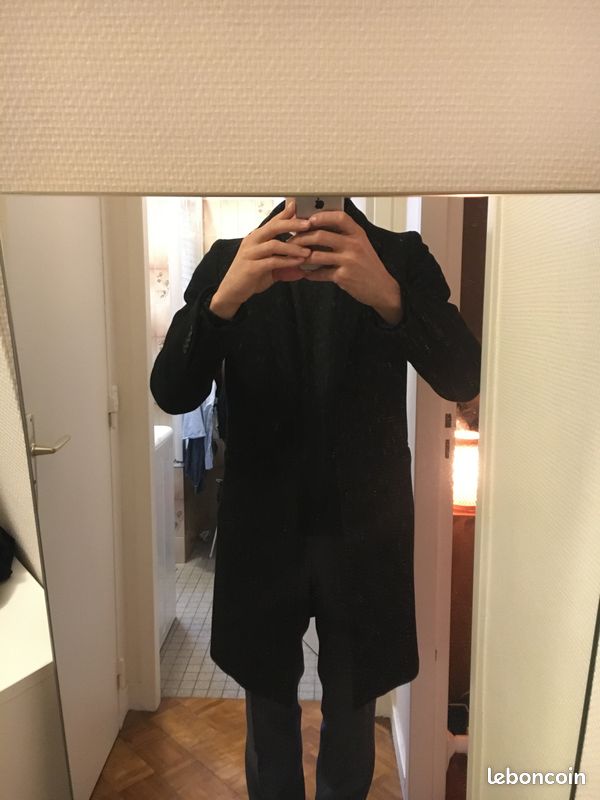 Manteau long Sandro taille M noir homme (image 1)