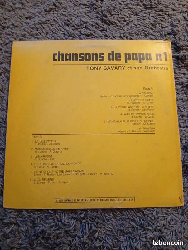 Vinyle 33t Chanson de Papa (image 2)