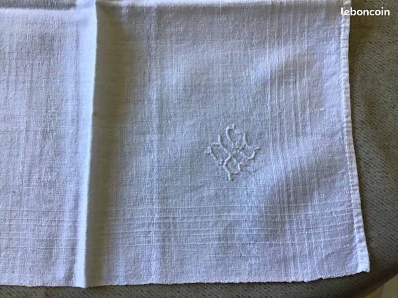 7 mouchoirs en fil monogramme HG (image 2)