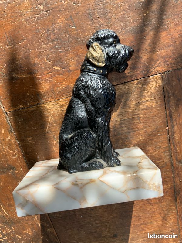 Serre-livres En Bois Et Bakélite Vintage - Motif Caniche - Déco Rétro