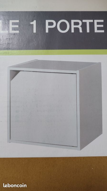 Cube modulaire 1 porte 1 étagère neuf emballé (quantité 19) (image 1)