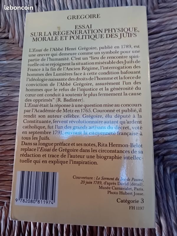Abbé Grégoire - Essai sur la Regénération Physique, Morale et Politique des Juifs (image 2)