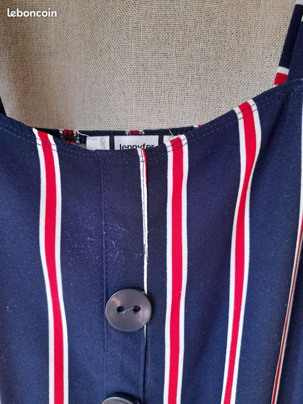 Combishort bleu rayé blanc et rouge Jennyfer Taille M kanou42 (image 8)