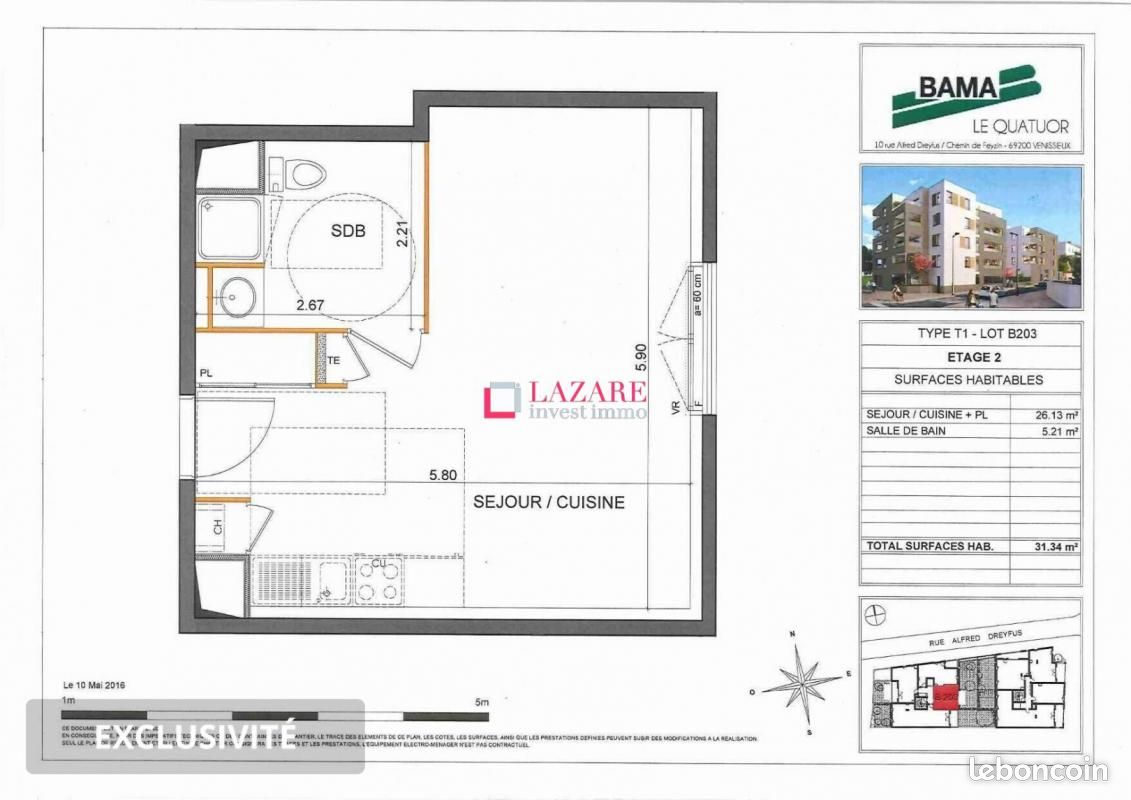 Appartement a louer venissieux - 1 pièce(s) - 31 m2 - Surfyn