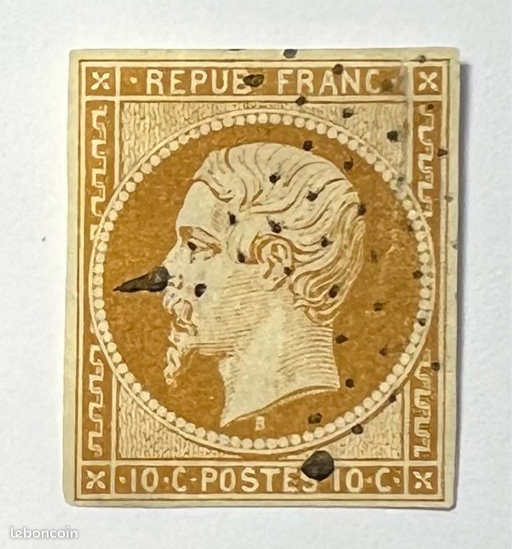 Timbre France Napoléon - No 9 - 10c Obl. Étoile Pleine - Bloc De 9