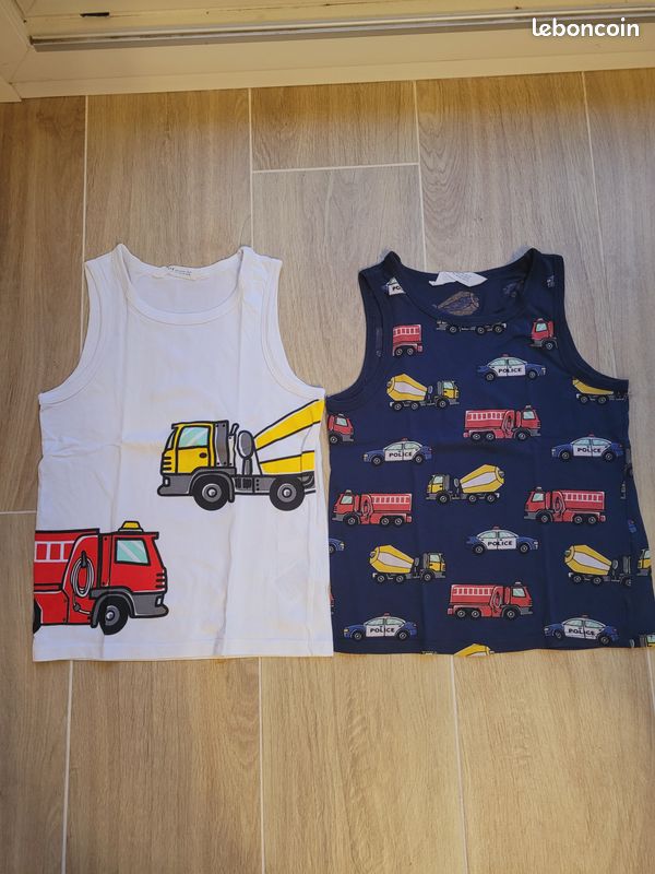 Lot De 2 Débardeurs Garçon Next Taille 5-6 Ans - Couleurs Marine Et Gris, 100% Coton, Neuf Avec étiquettes