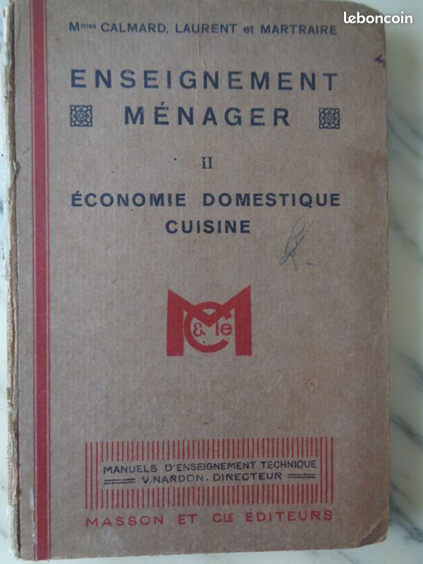 Livre enseignement ménager 1938 (image 1)