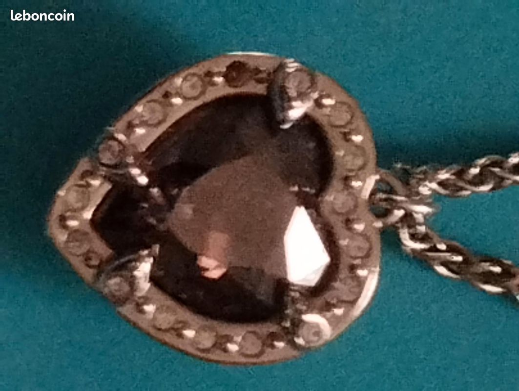 Collier Chaîne Pendentif En Argent Massif Agatha - Cercles Entrelacés, Occasion