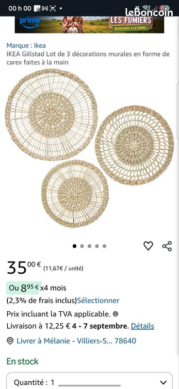 IKEA GILLSTAD décoration murale lot de 3 (image 2)