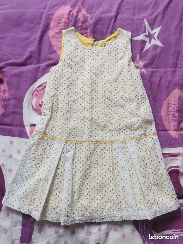 Robe blanche et jaune fille 6 ans (image 1)