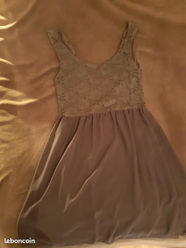 Robe vert-taupe (image 1)