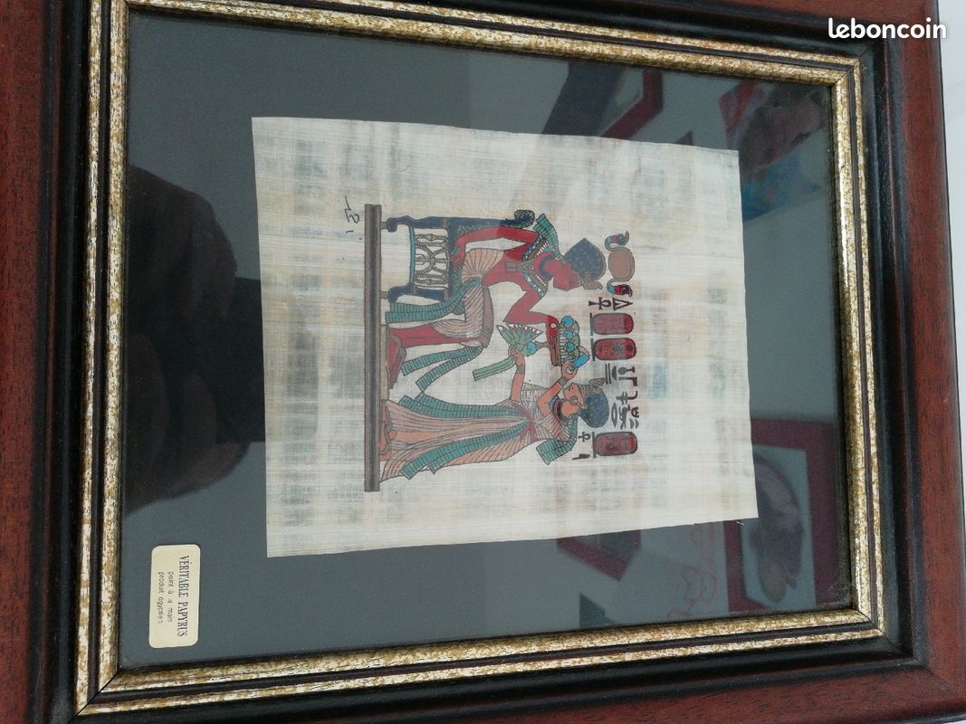 Véritable papyrus d'Égypte sous cadre (image 1)