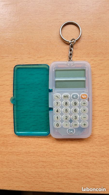 Petite calculatrice de poche bleu 7,5cm (image 1)