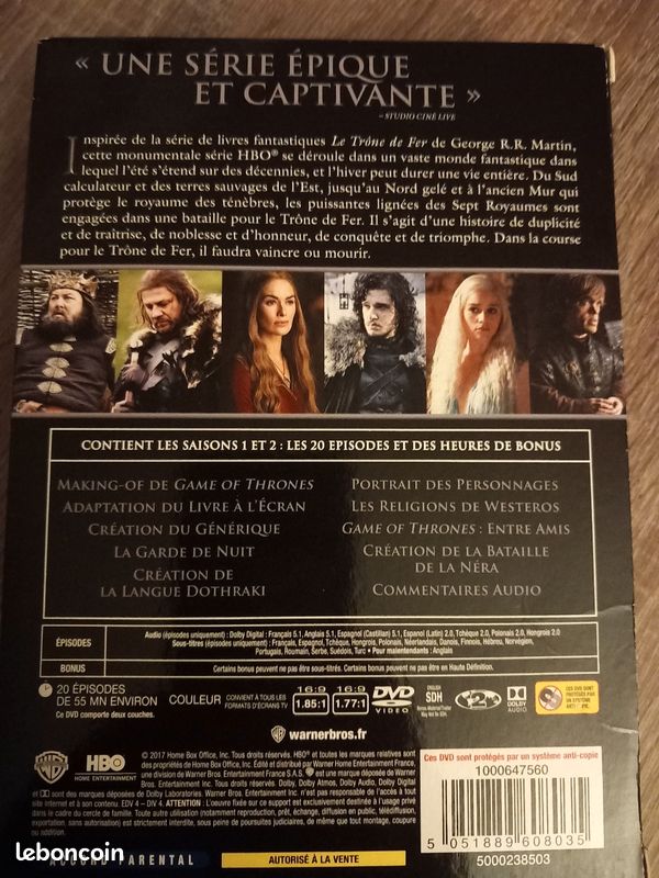 GAME OF THRONES saison 1 et 2 (image 3)