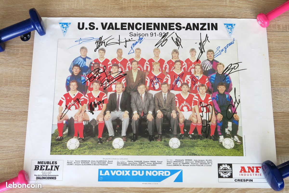 7 IMAGES ORIGINALES - FOOTBALL'78 - équipe de VALENCIENNES - LOT 1 dont