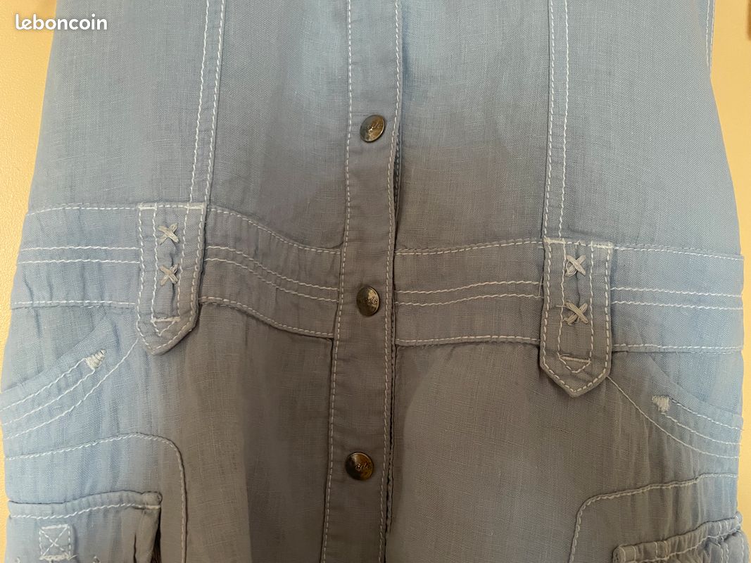 Robe coton jean’s bleu clair T32/34 (image 3)